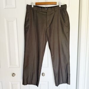 Perry Ellis Portfolio Men's Medern-Fit Dress Pants Brown 34x29